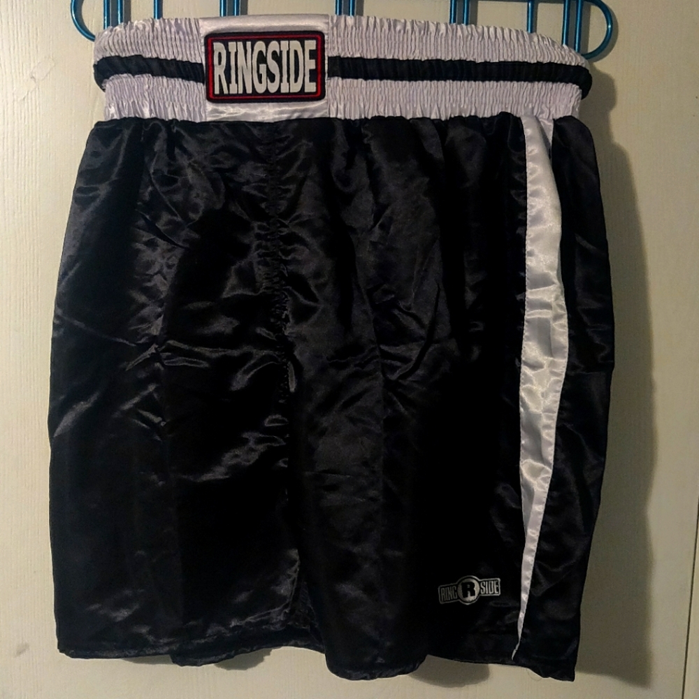 Ringside black and white boxing shorts